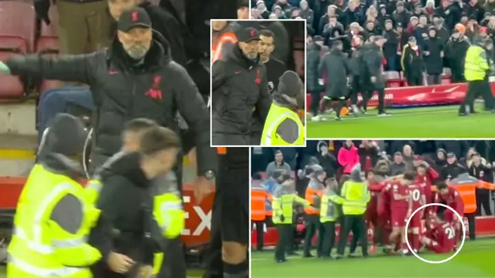 Jurgen Klopp absolutely lost it after pitch-invading fan took out Liverpool players