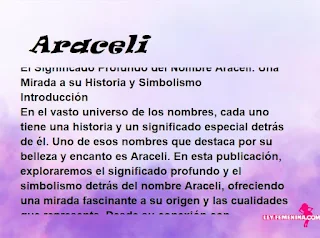 significado del nombre Araceli