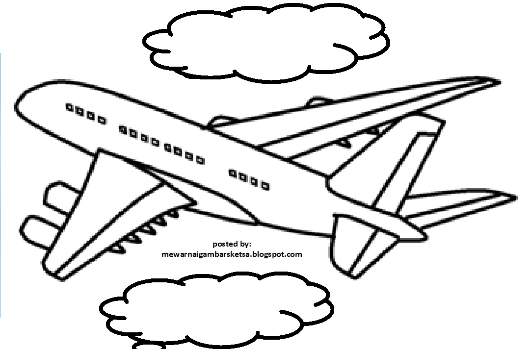 Mewarnai Gambar: Mewarnai Gambar Pesawat Terbang 8