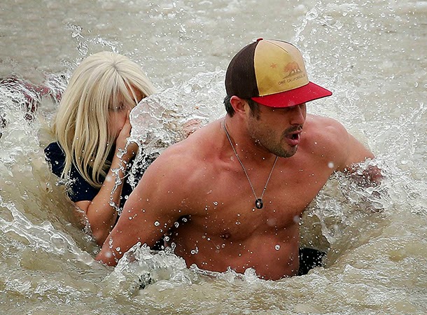 Lady Gaga & Taylor Kinney at 2015 Polar Plunge