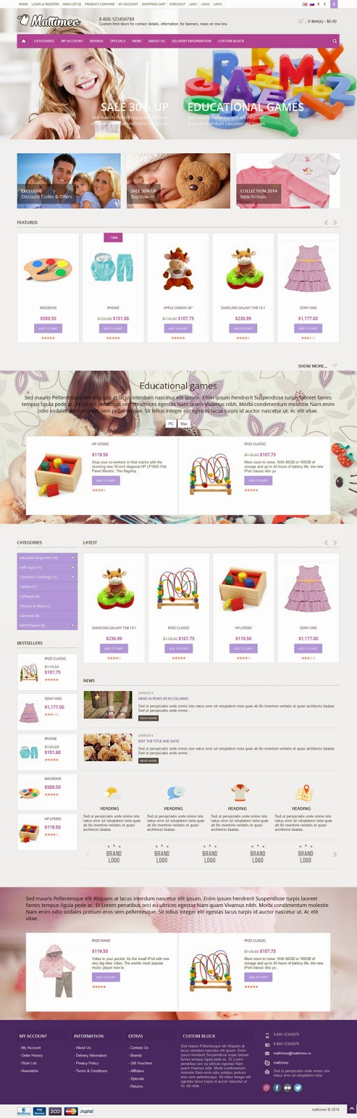 kides sotre website theme