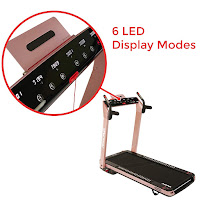 Sunny Health & Fitness Asuna SpaceFlex's console, image, 7750P & 7750 Treadmills, with 6 LED display modes