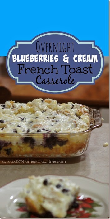 Blueberry French Toast Casserole Recipe - This casserole is awesome! Not too sweet, filled with healthy blueberries, and can be made ahead for company! Yummy