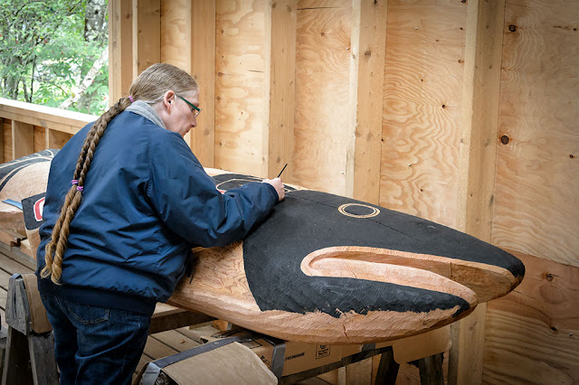 Painting at Salmon Totem during Bear Country & Wildlife Expedition