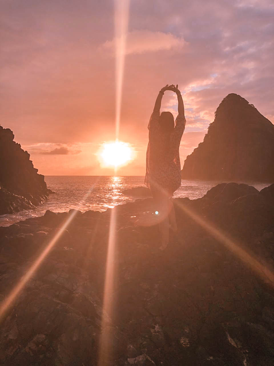 Beautiful sunset at Cacimba do Padre beach, Fernando de Noronha, Brazil