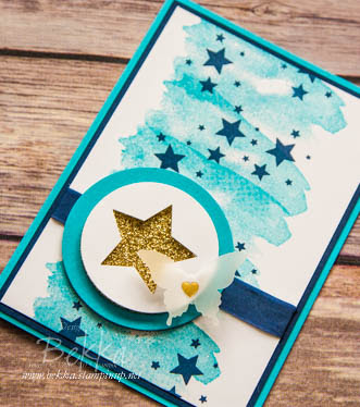 Turquoise Star Card using Perpetual Birthday Stamps from Stampin' Up! UK