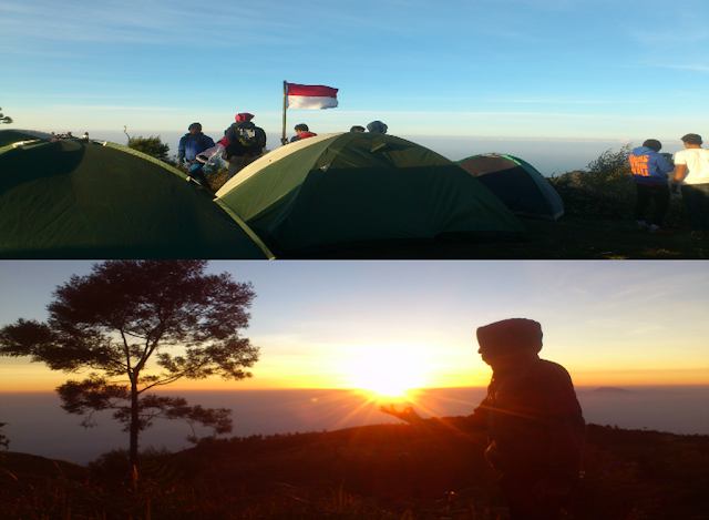 pemandangan sunrise gunung prau