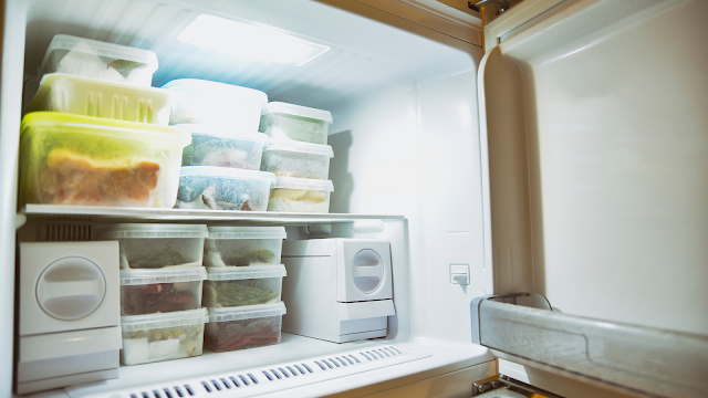 Deep Freeze Interior With Stacked Frozen Foods