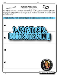 Wonder book and movie deleted scenes activity  www.traceeorman.com