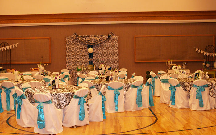 purple and turquoise wedding decorations