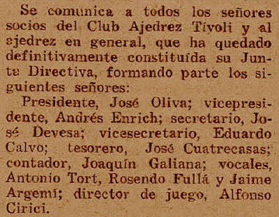 II Campeonato Individual de Ajedrez de Catalunya 1926, recorte de prensa