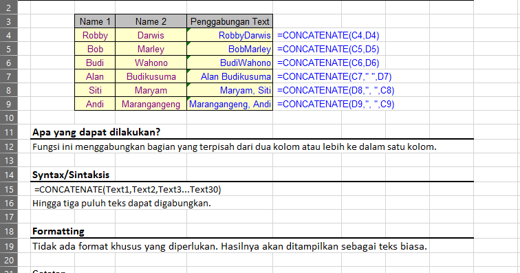 RUMUS MENGGABUNGKAN KATA DALAM EXCEL ExcelManiacs