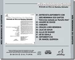 Mãe Menininha do gantois - 1974 -  Contra Capa