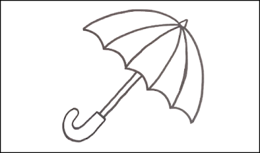 رسم مظلة سهله