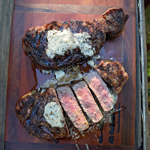 Certified Angus Beef Brand Strip Steaks with Boursin Black Pepper Butter