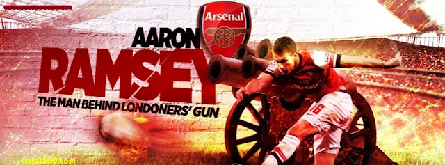Ảnh bìa Facebook bóng đá - Cover FB Football timeline, Logo Arsenal FC, Ramsey