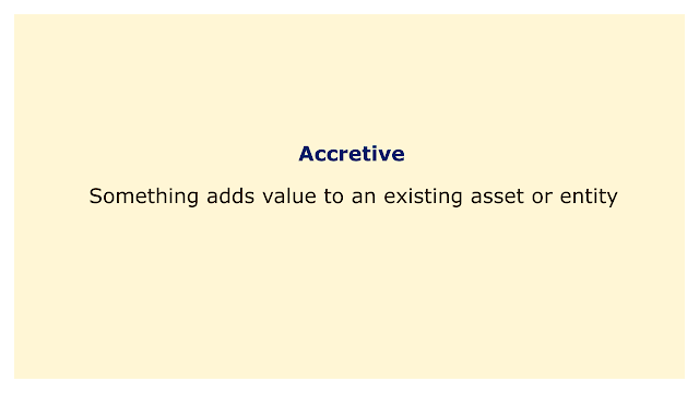 Something adds value to an existing asset or entity.