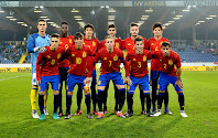 SELECCIÓN DE ESPAÑA SUB 21 - Temporada 2016-17 - Kepa, Iñaki Williams, Vallejo, Marco Asensio, Saúl y Meré; Denis Suárez, Óliver Torres, Gerard Deulofeu, Gayá y Jonny - AUSTRIA SUB 21 1 (Jonny p.p.) ESPAÑA SUB 21 1 (Gerard Deulofeu) - 11/11/2016 - Campeonato de Europa de Selecciones Sub 21, eliminatoria de repesca, partido de ida - St. Polten, Austria, Estadio NV Arena - Un gol de penalty de Deulofeu encarrila una eliminatoria, que los de Celades deberán rematar en la vuelta en Albacete