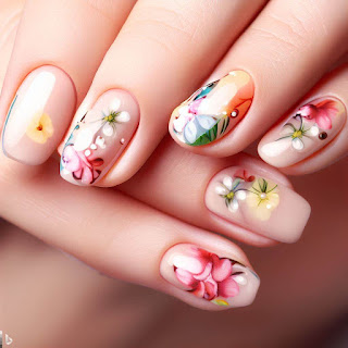 Floral nail art design