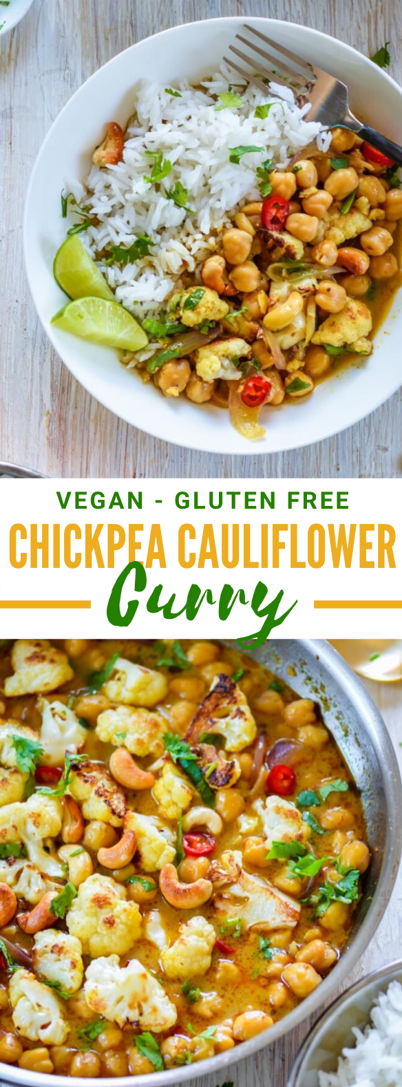 Chickpea Cauliflower Curry #vegan #healthy #veggies #vegetarian #cauliflower