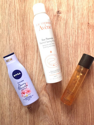nivea body lotion avene thermal water and caudalie divine oil