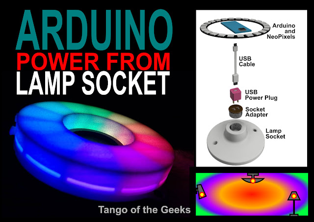 power arduino from screw in lamp light socket