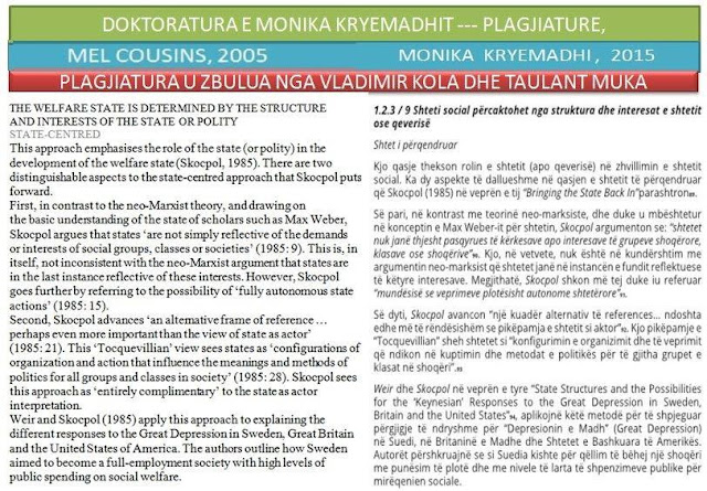 Taulant Muka discovers the plagiarism of the Doctorate work of Monica Kryemadhi