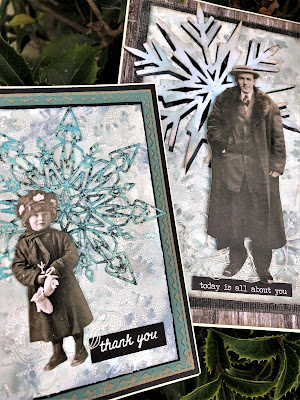 Sara Emily Barker Wintry Mixed Media Cards https://sarascloset1.blogspot.com/2019/01/wintry-mixed-media-cards-for-frilly-and.html #timholtz #sizzixalterations #iceflake #flurry1 1