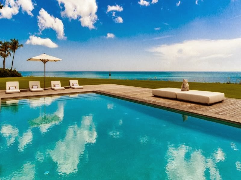 Swimming pool in Custom built celebrity home for Celine Dion