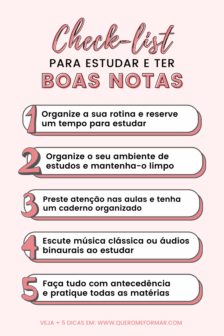 Checklist para Estudar para Todas as Provas e Tirar Boas Notas