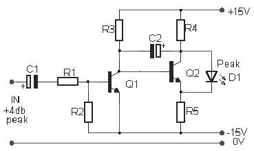 audio peak indicator schematics