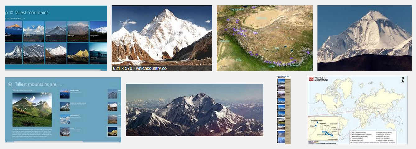 Tallest peaks - Google