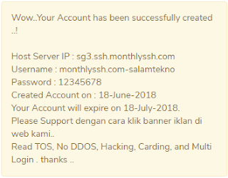 Sekarang ini telah banyak bermunculan banyak sekali website yang menyediakan layanan untuk  Cara Membuat Akun SSH Premium Full Speed Gratis 30 Hari