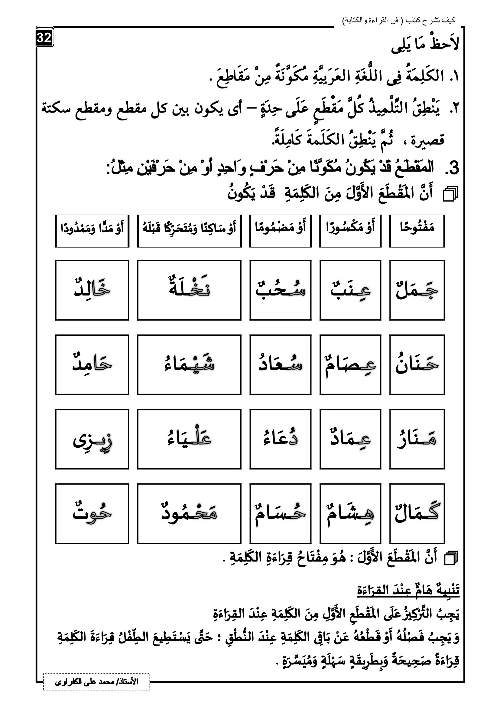 ملزمة فنون القراءة والكتابة pdf تحميل مباشر