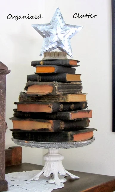 Stacked Bible Christmas Tree www.organizedclutterqueen.blogspot.com