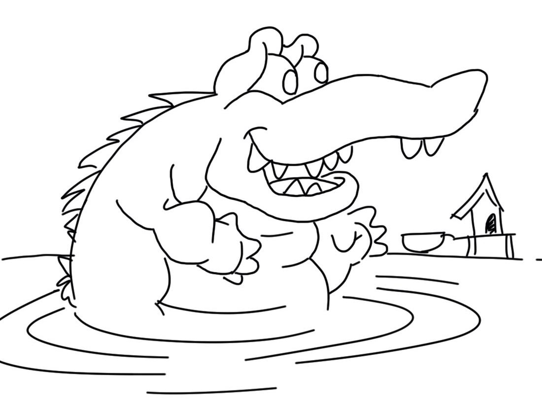 Free Coloring Pages Crocodiles