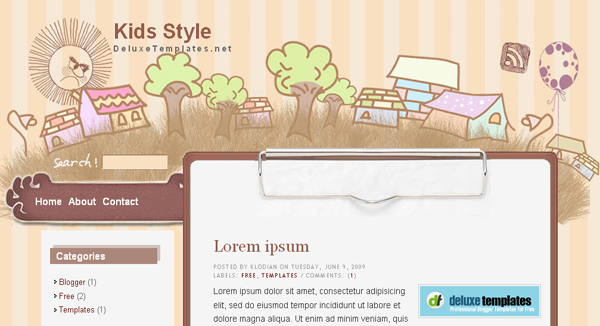 Kids Style Blogger-Blogspot Templates