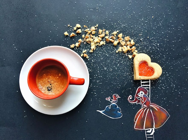 cute illustrations with a cup of coffee