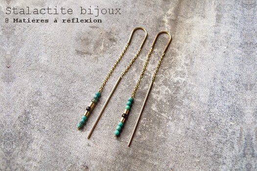 Boucles d'oreilles Turquoise onyx & vermeil Stalactite Paris