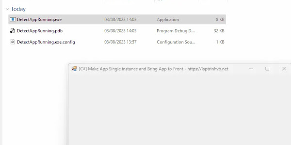 [CSHARP] Detect App Running and Bring to Front - Single Intance App