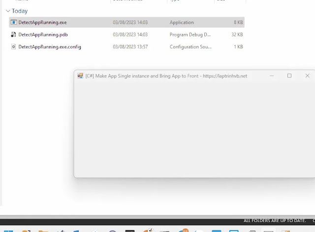 [CSHARP] Detect App Running and Bring to Front - Single Intance App