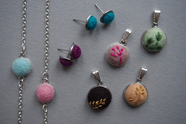 Felted cabochon collection