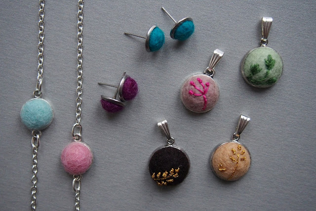 Felted cabochon collection