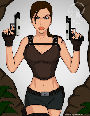 Lara Croft desenhada no Paint