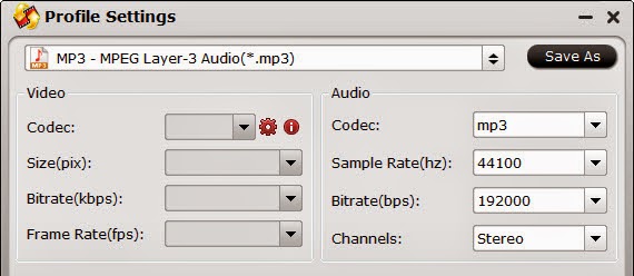 MP3 Audio Settings