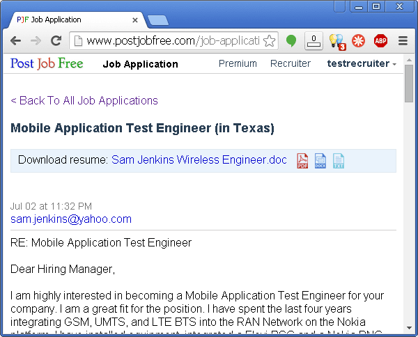 Post Job Free: Resume attachments in job applications