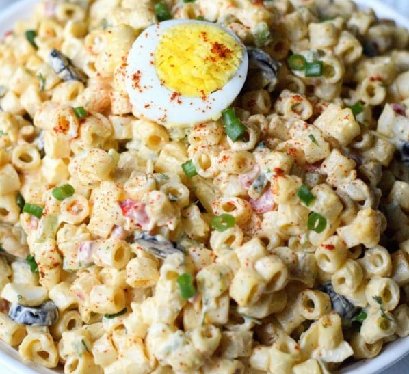 DEVILED EGG MACARONI SALAD #meals #dinner