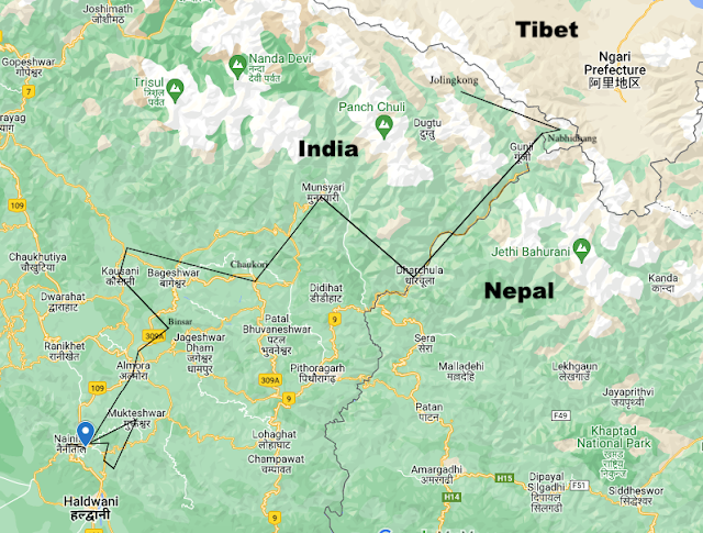 places to visit in Kumaon road map 