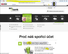 Popis spořicího účtu na webu Air banky