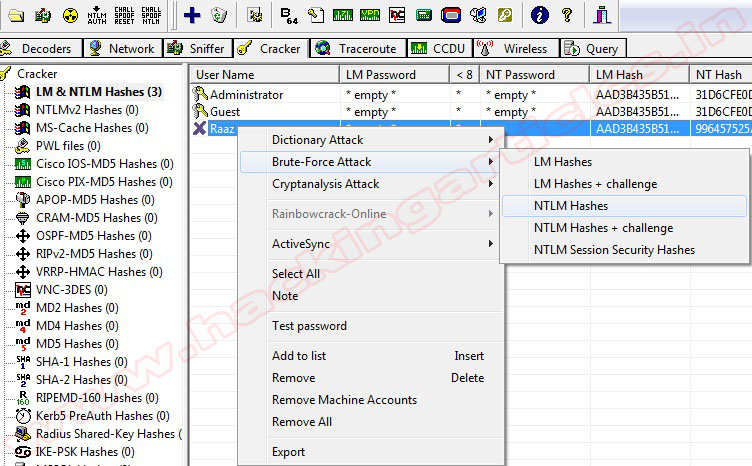 How to Hack Password using Cain and Abel 